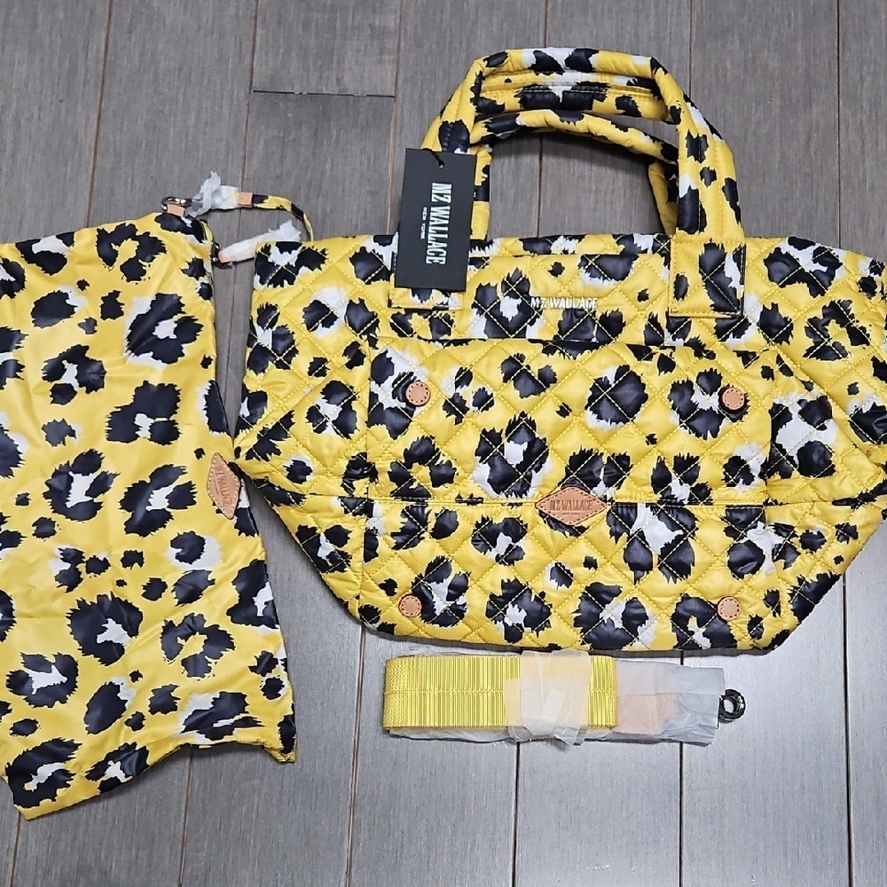MZ Wallace Yellow and Black Quilted Tote Bag - Picture 2 of 2